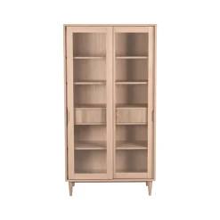 LABEL51 Vitrinekast Jule Naturel Eikenhout 100x180cm