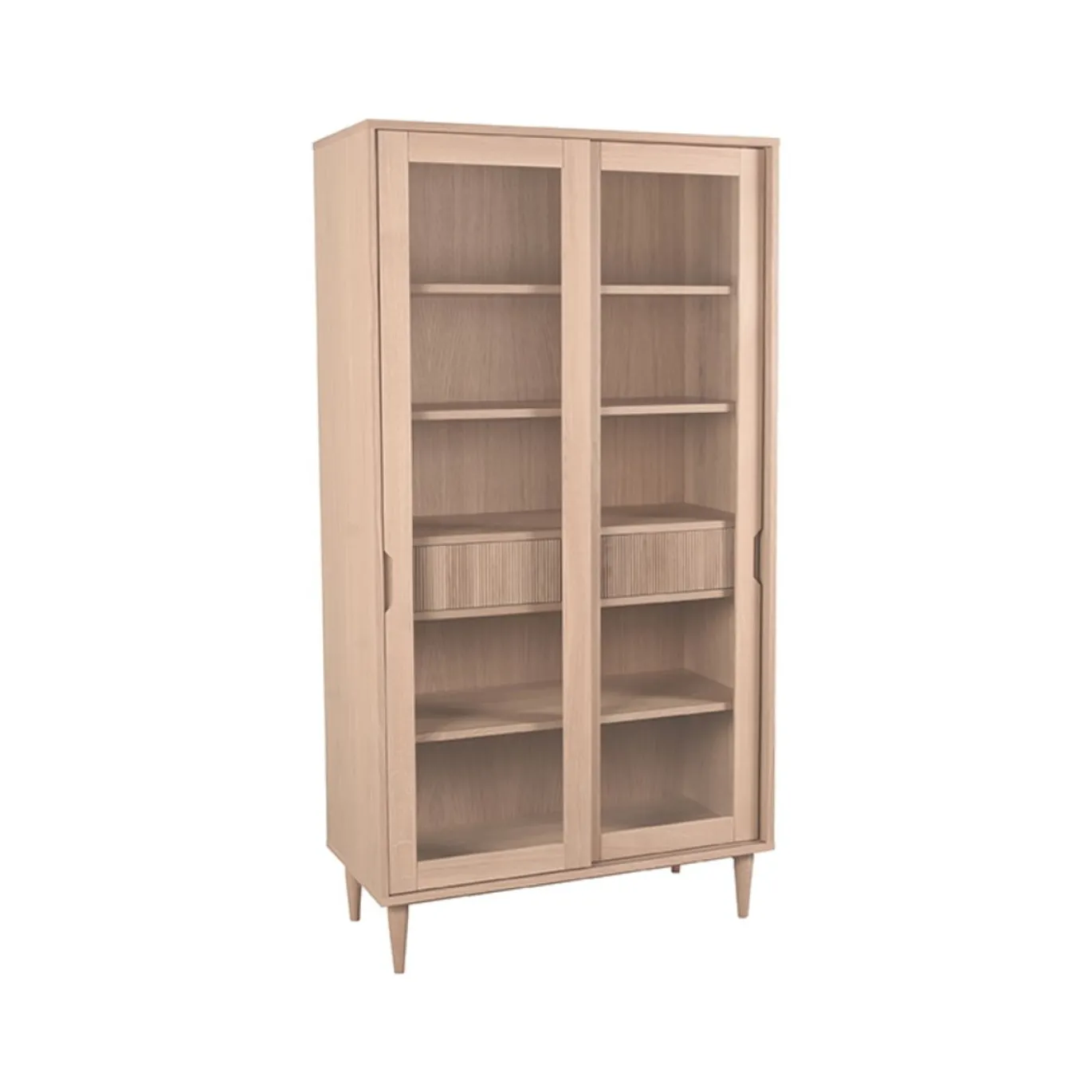 LABEL51 Vitrinekast Jule Naturel Eikenhout 100x180cm