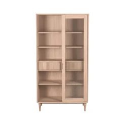 LABEL51 Vitrinekast Jule Naturel Eikenhout 100x180cm