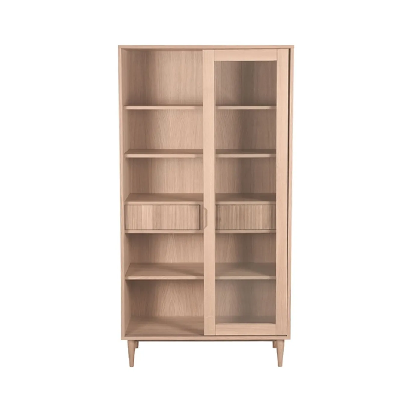 LABEL51 Vitrinekast Jule Naturel Eikenhout 100x180cm