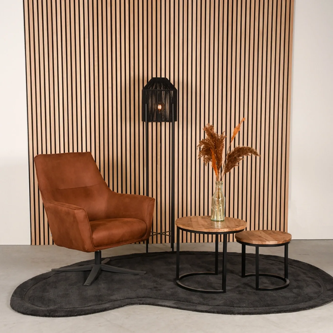 LABEL51 Vloerkleed Mody Antraciet Synthetisch 160x230 cm
