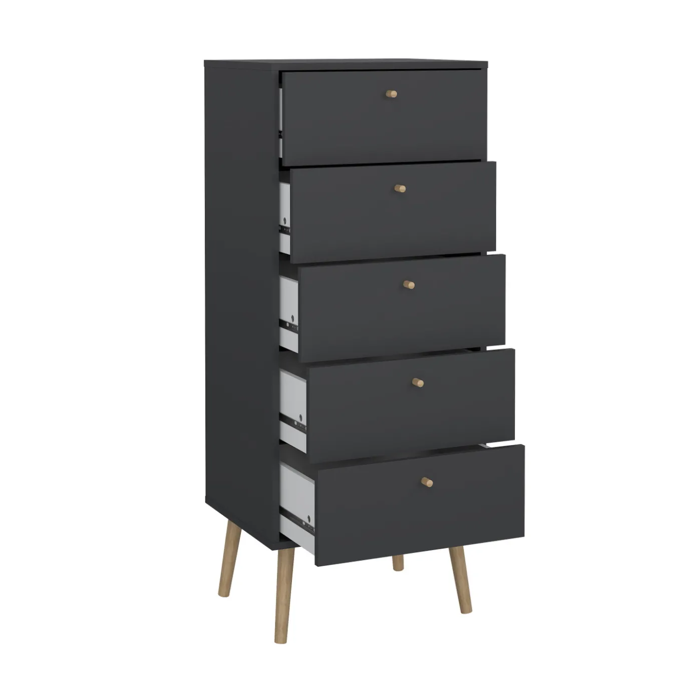 Ladekast Bodo Matgrijs 5-lades - Giga Living
