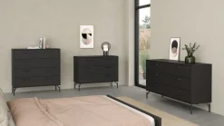Ladekast Dana Mat Zwart 3-lades - Giga Living