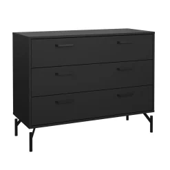 Ladekast Dana Mat Zwart 3-lades - Giga Living