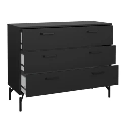 Ladekast Dana Mat Zwart 3-lades - Giga Living