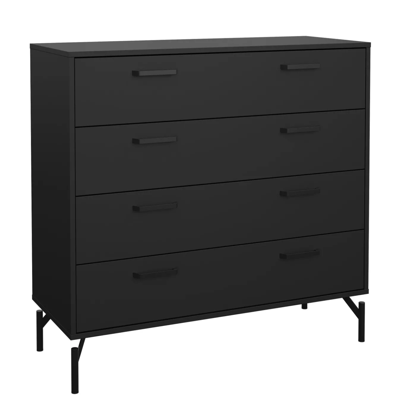 Ladekast Dana Mat Zwart 4-lades - Giga Living