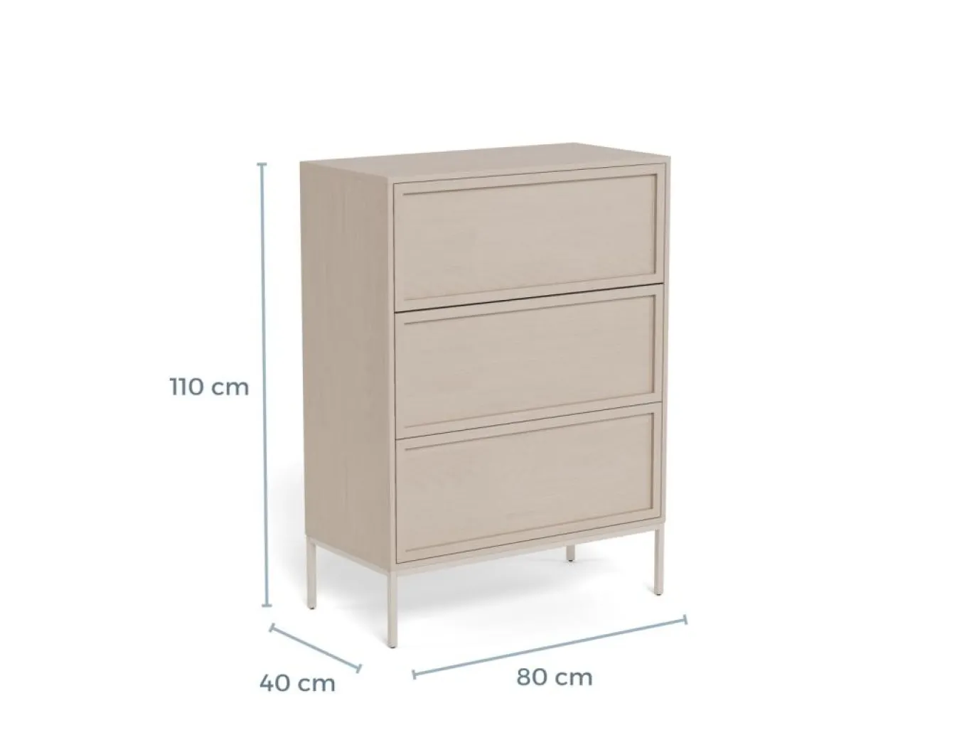 Ladekast Darvo Grijs 110cm - Giga Living