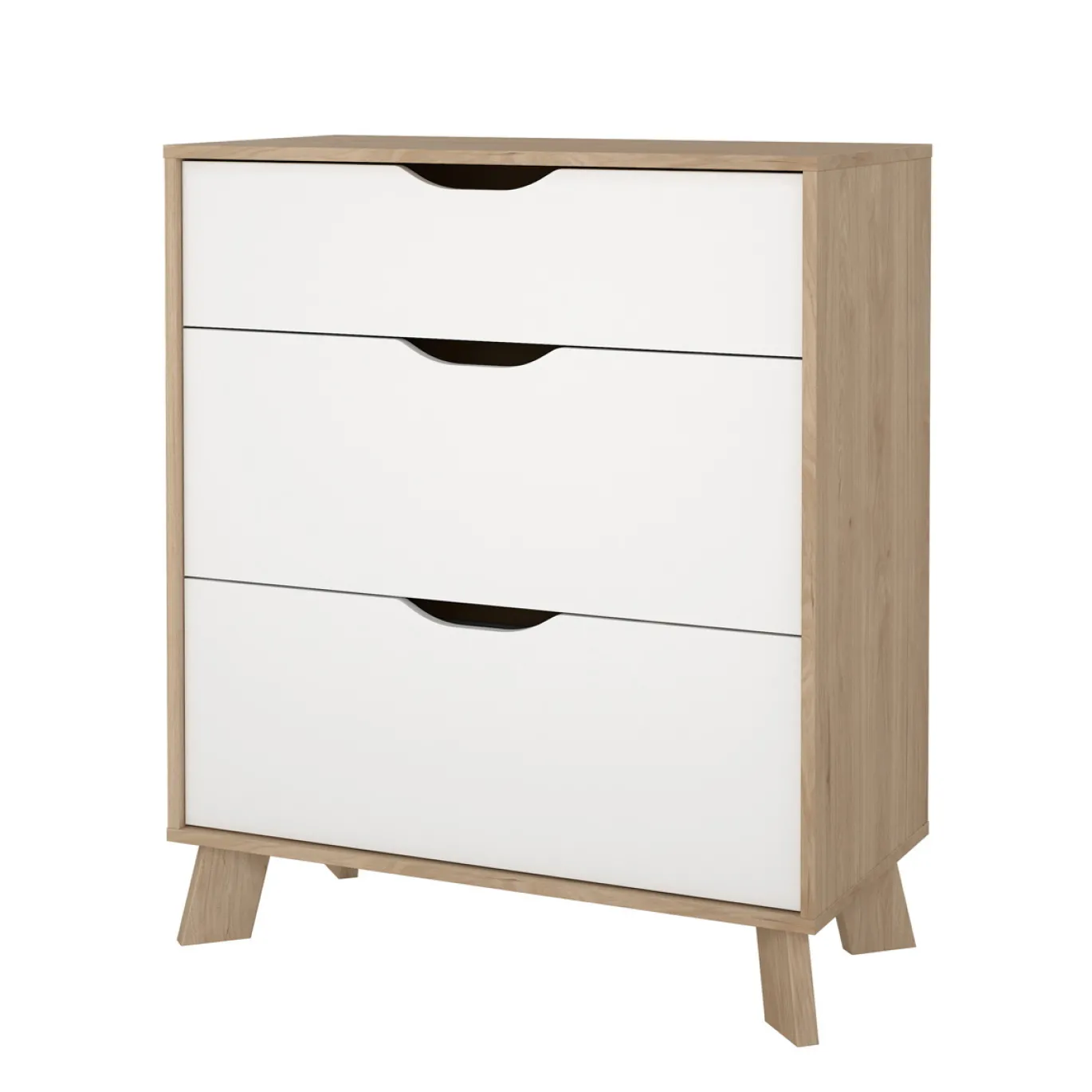 Ladekast Ikast Wit Jackson Hickory 3-lades - Giga Living