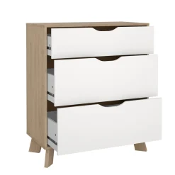 Ladekast Ikast Wit Jackson Hickory 3-lades - Giga Living