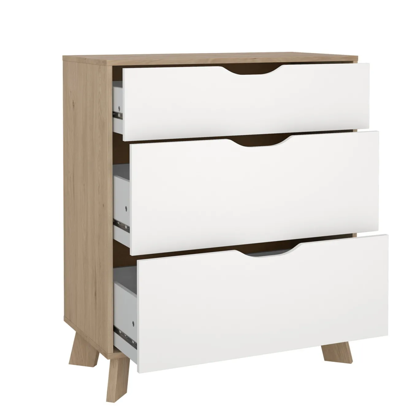 Ladekast Ikast Wit Jackson Hickory 3-lades - Giga Living