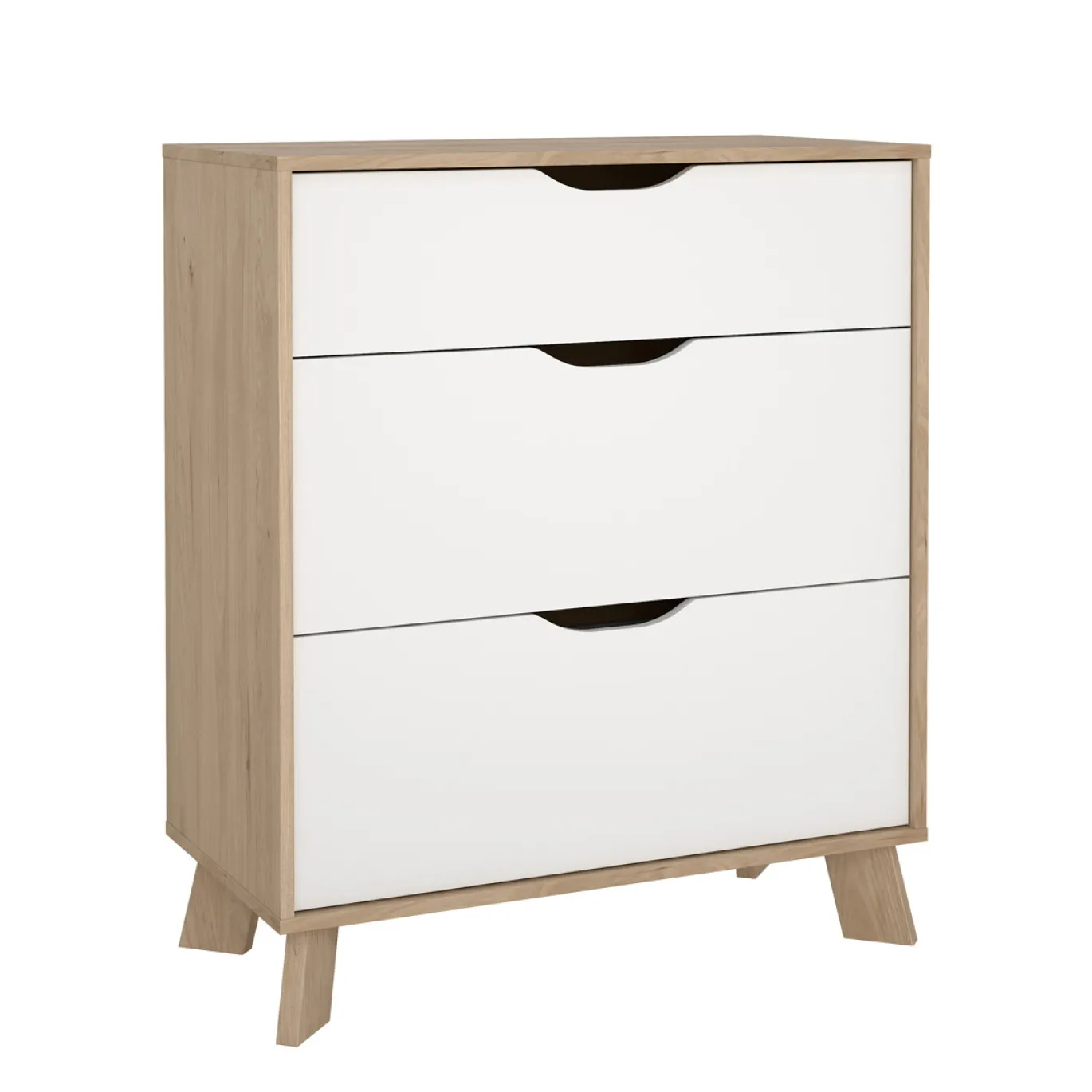 Ladekast Ikast Wit Jackson Hickory 3-lades - Giga Living