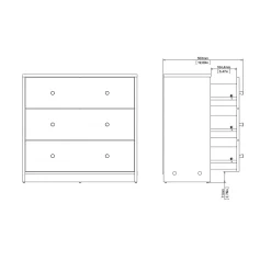 Ladekast May Jackson Hickory 3-lades - Giga Living