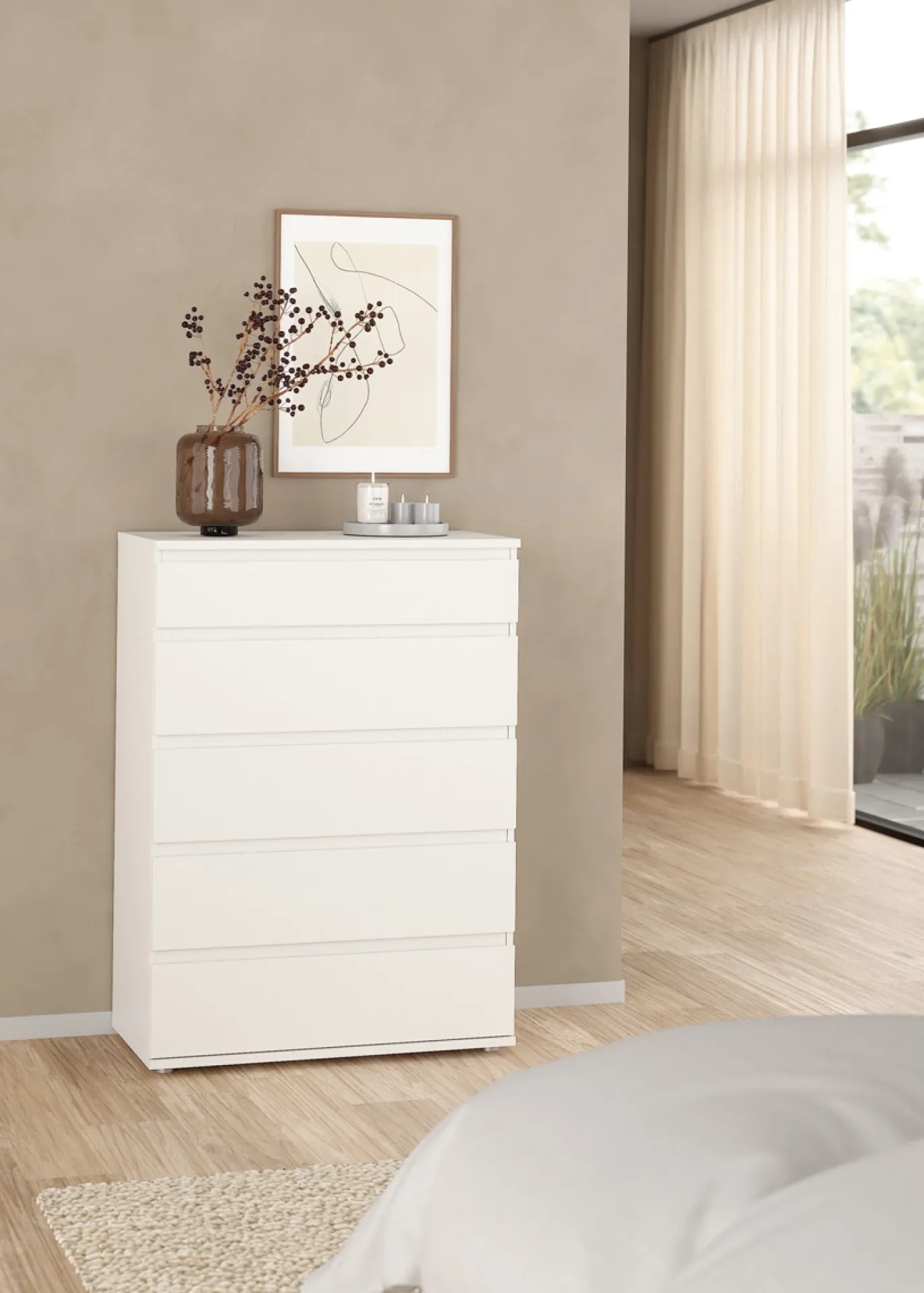 Ladekast Nova 5 lades Wit 77x106cm - Giga Living
