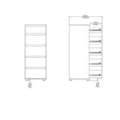 Ladekast Nova Wit 40cm - Giga Living