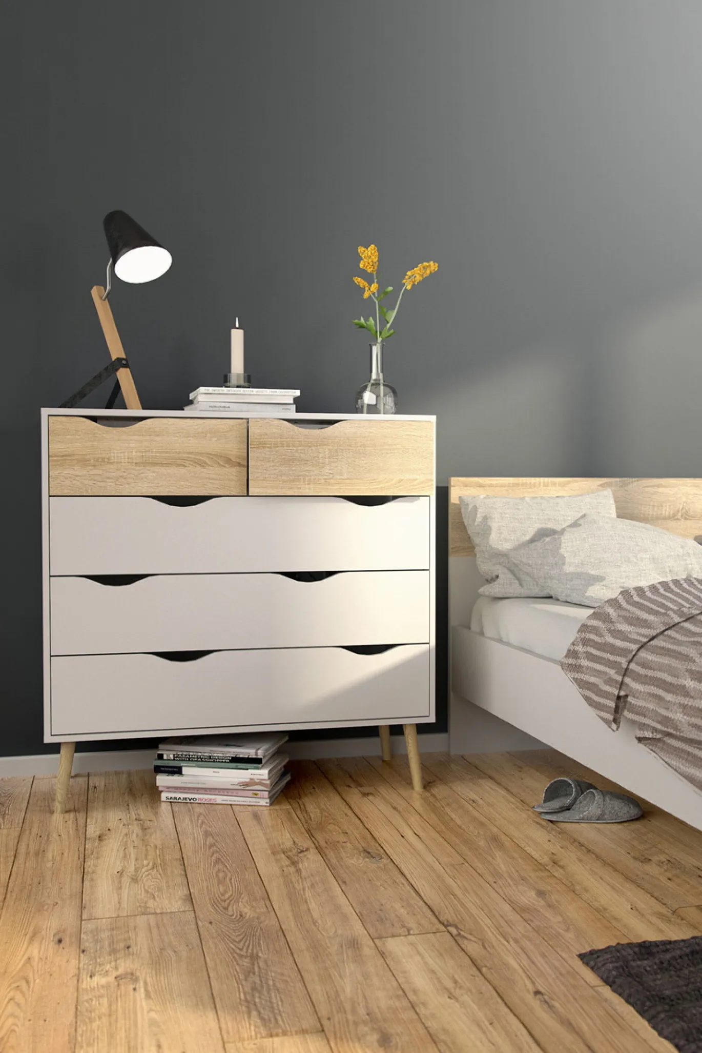 Ladekast Oslo Wit/Naturel - Giga Living
