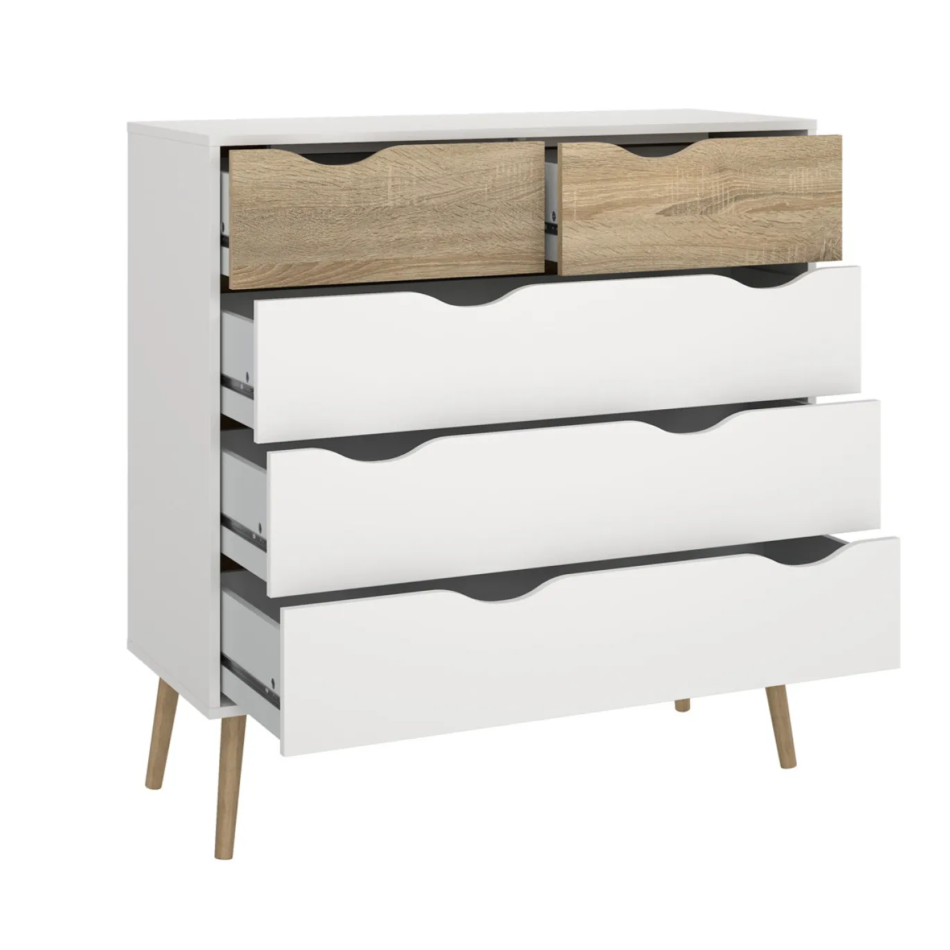 Ladekast Oslo Wit/Naturel - Giga Living
