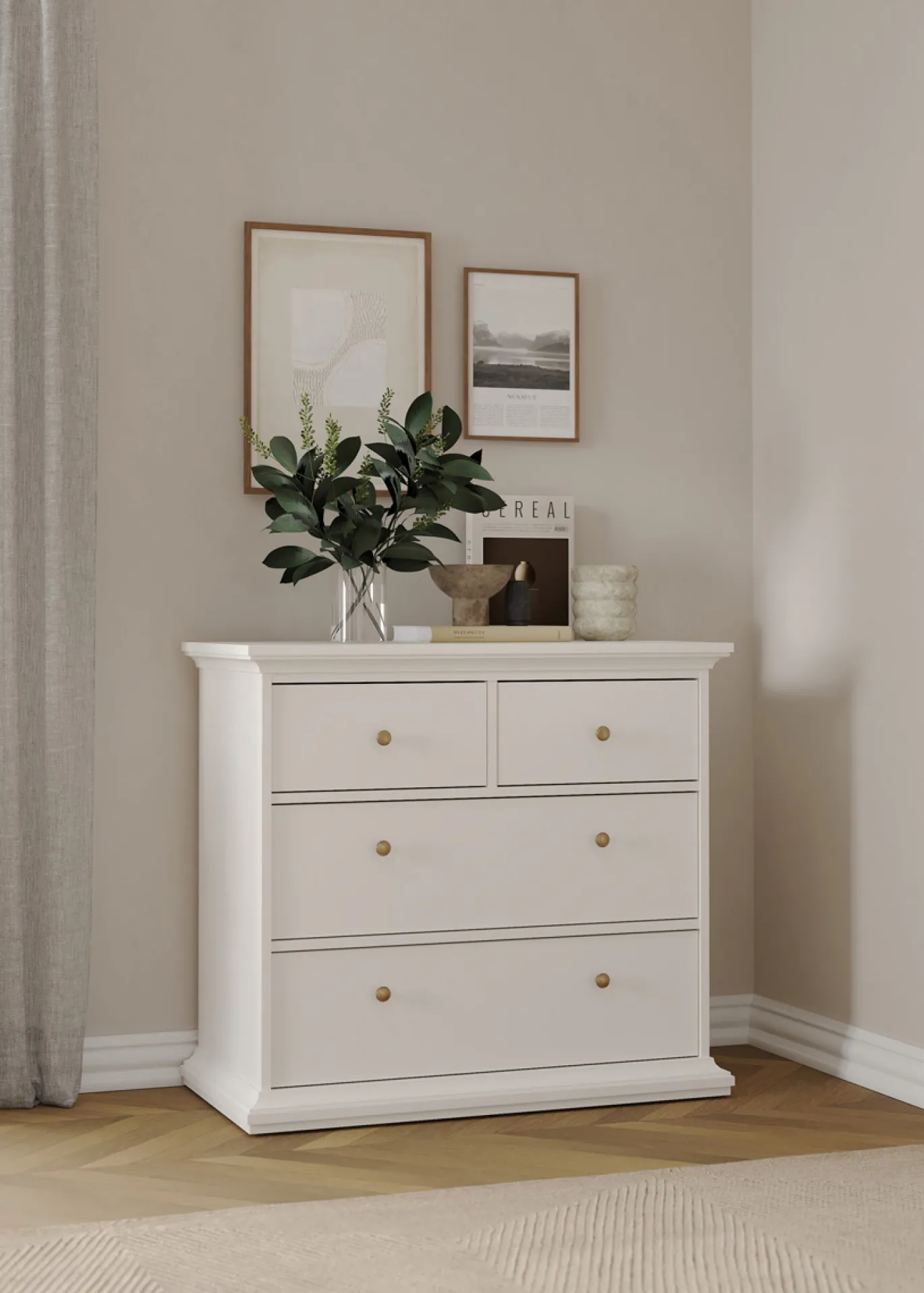 Ladekast Paris Wit 4-lades - Giga Living