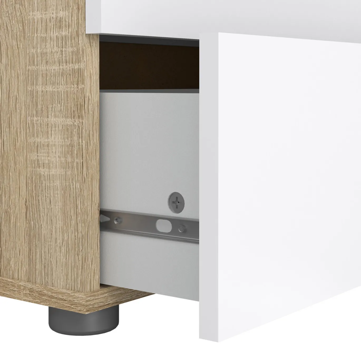 Ladekast Pepe Naturel/Wit Hoogglans - Giga Living