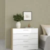 Ladekast Pepe Naturel/Wit Hoogglans 4-lades 80cm - Giga Living