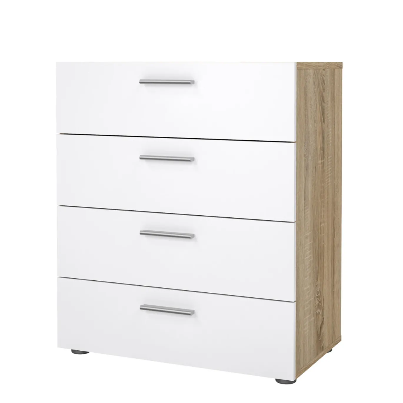 Ladekast Pepe Naturel/Wit Hoogglans 4-lades 70cm - Giga Living