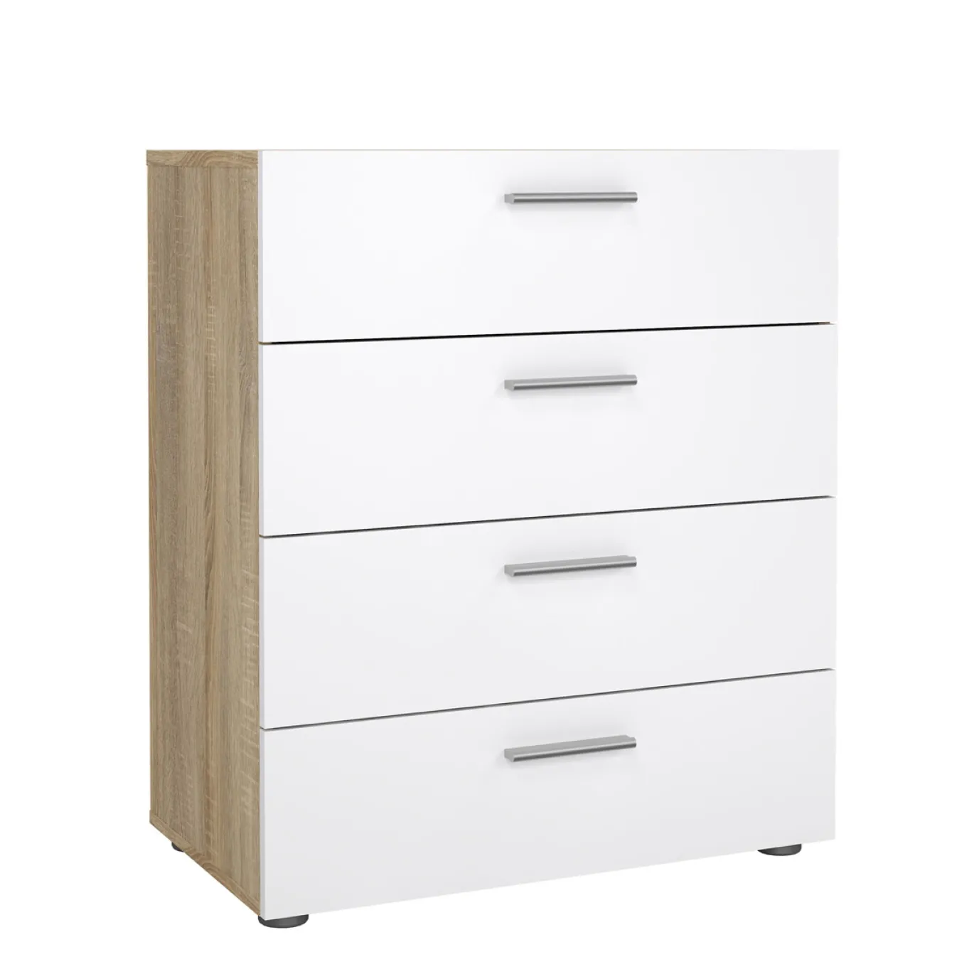 Ladekast Pepe Naturel/Wit Hoogglans 4-lades 70cm - Giga Living