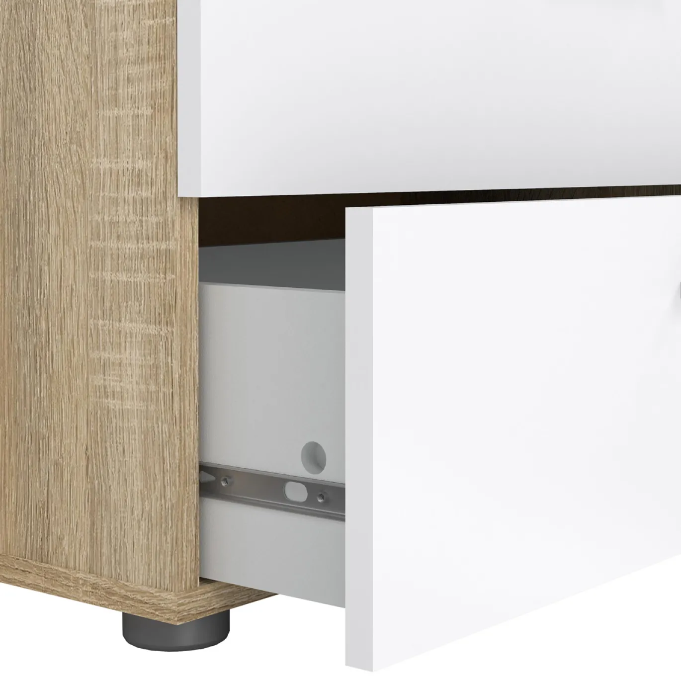 Ladekast Pepe Naturel/Wit Hoogglans 4-lades 70cm - Giga Living
