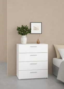 Ladekast Pepe Wit 4-lades 70cm - Giga Living