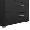 Ladekast Pepe Zwart Houtnerf 4-lades - Giga Living
