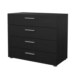 Ladekast Pepe Zwart Houtnerf 4-lades - Giga Living