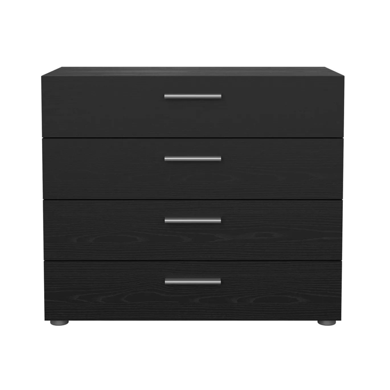 Ladekast Pepe Zwart Houtnerf 4-lades - Giga Living