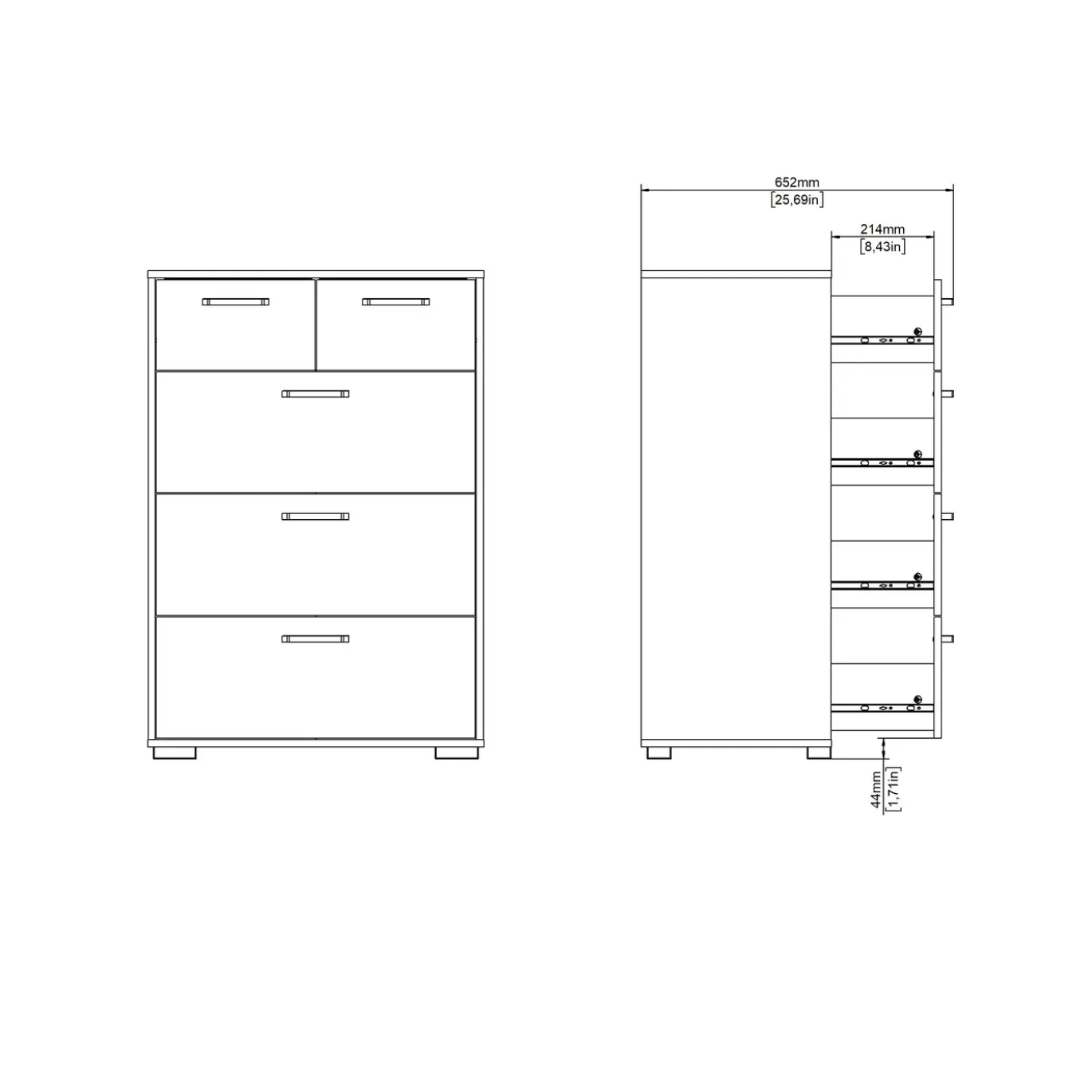Ladekast Sofia Jackson Hickory 3-lades 102cm - Giga Living