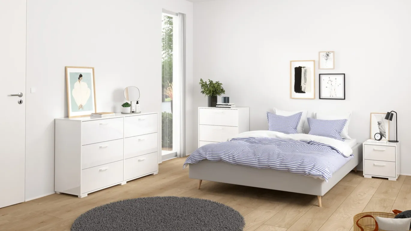 Ladekast Sofia Wit Hoogglans 3-lades 82cm - Giga Living