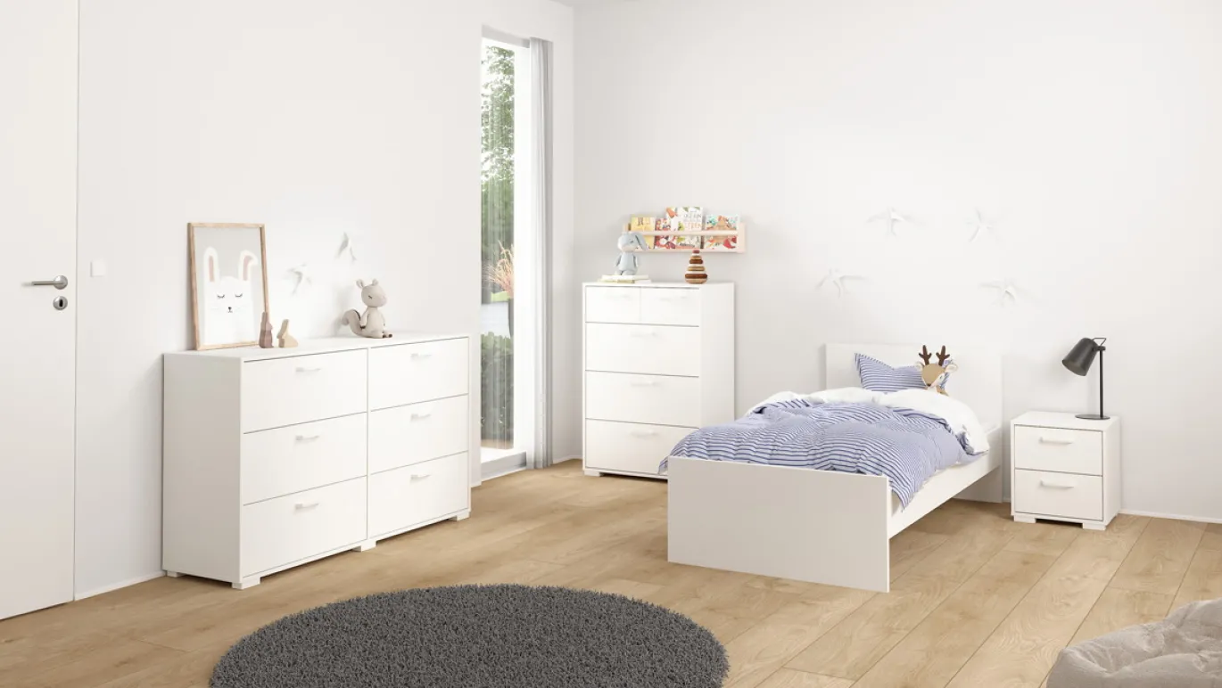Ladekast Sofia Wit 3-lades 102cm - Giga Living
