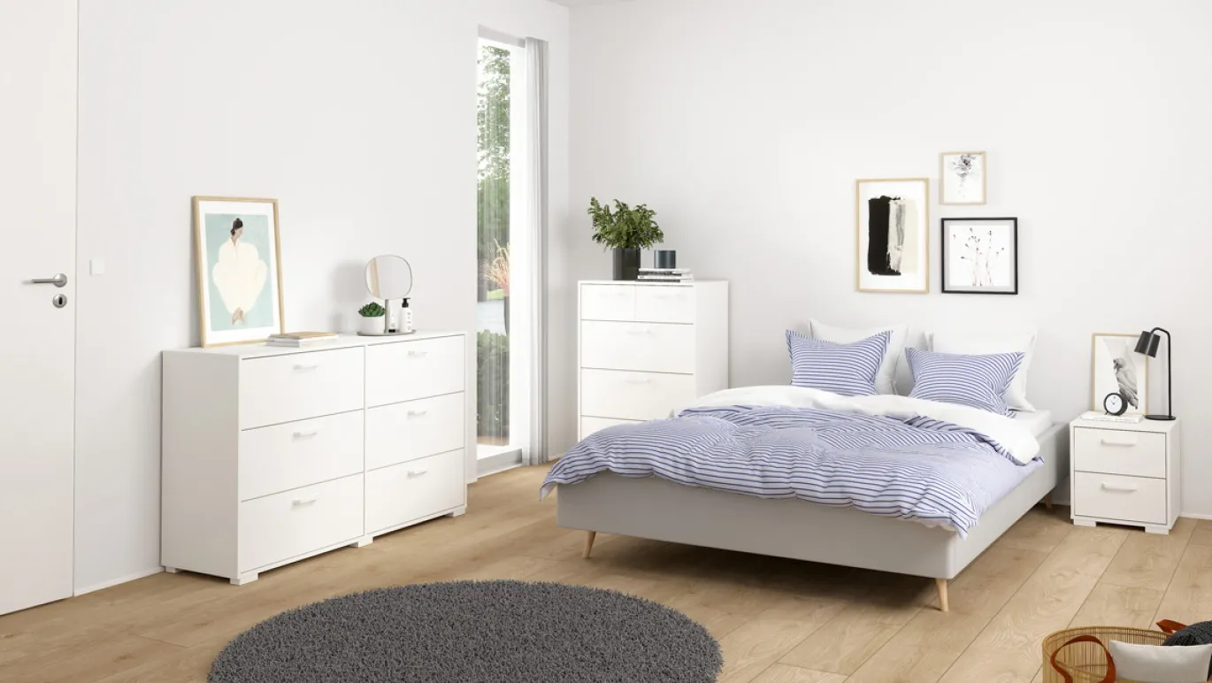 Ladekast Sofia Wit 3-lades 102cm - Giga Living