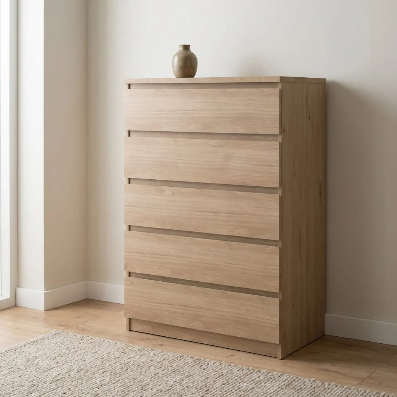 Ladekast Ylva 5 lades Hickory - Giga Living
