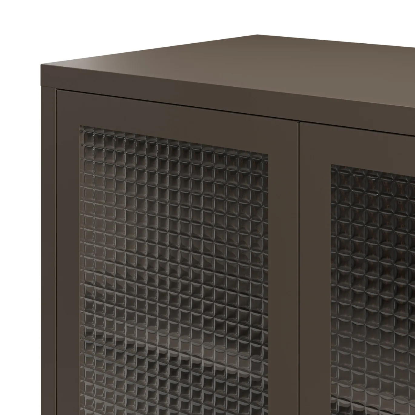 Lage Kast Layna 2d 70cm Mokka Glas - Giga Meubel