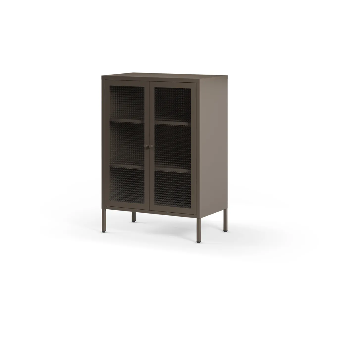 Lage Kast Layna 2d 70cm Mokka Glas - Giga Meubel