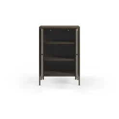 Lage Kast Layna 2d 70cm Mokka Glas - Giga Meubel