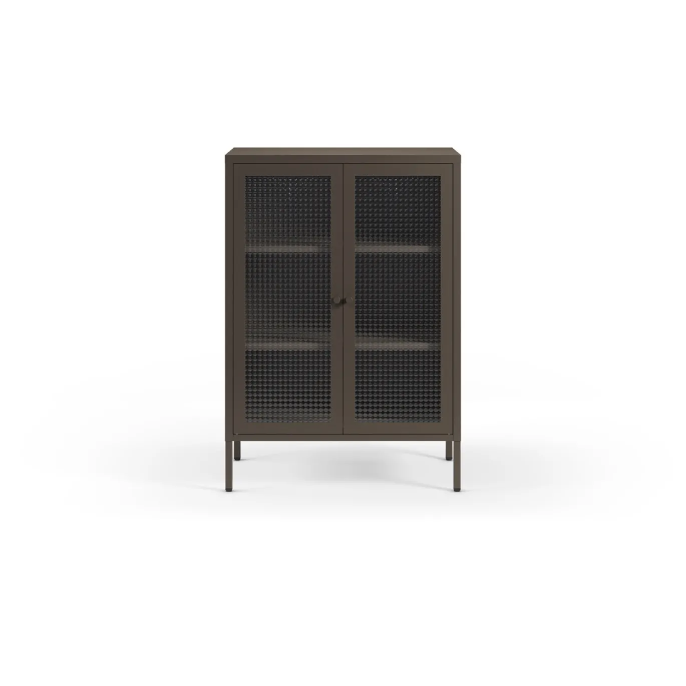 Lage Kast Layna 2d 70cm Mokka Glas - Giga Meubel