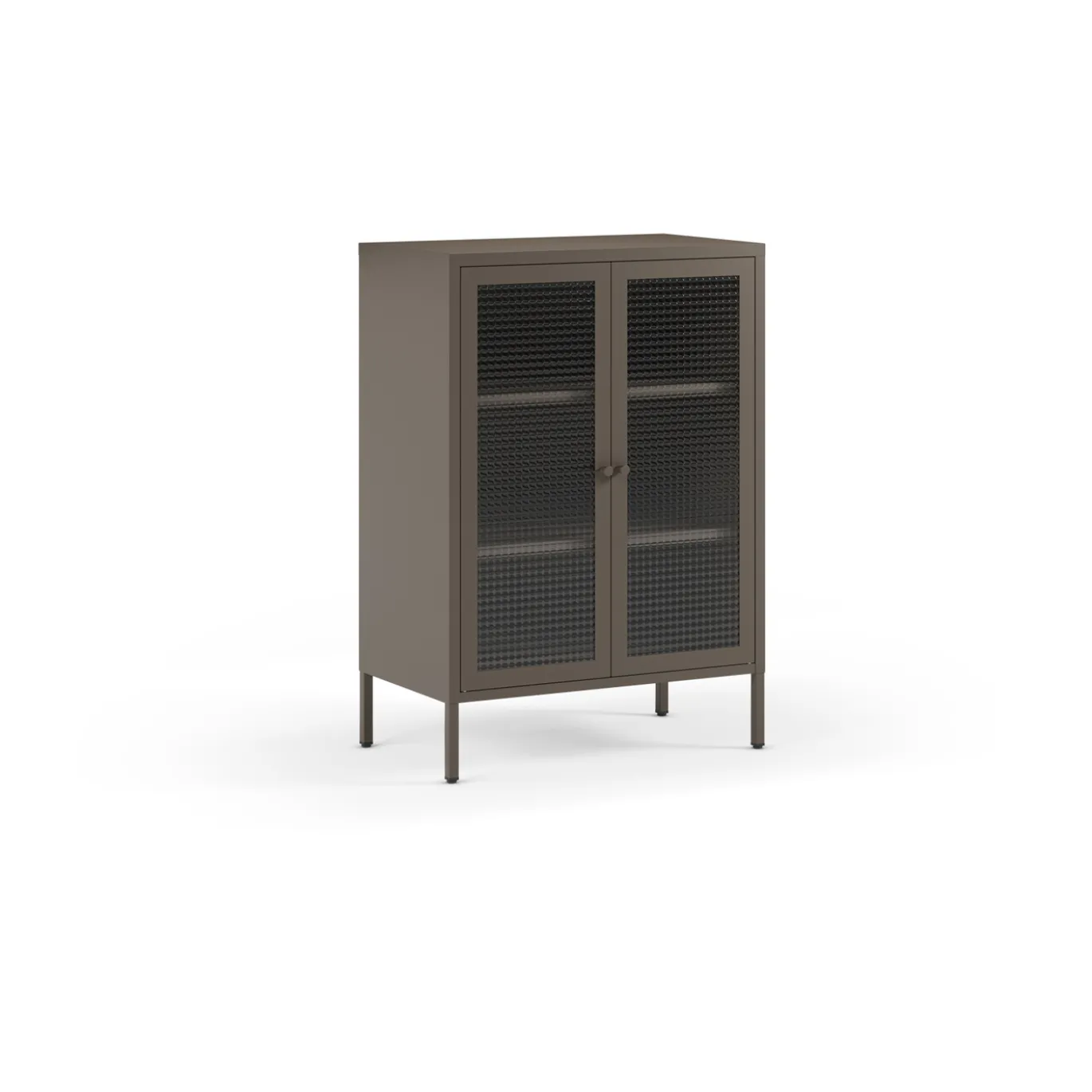 Lage Kast Layna 2d 70cm Mokka Glas - Giga Meubel