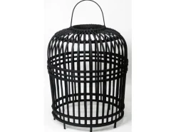 Lampenkap Bamboo Open Zwart Small