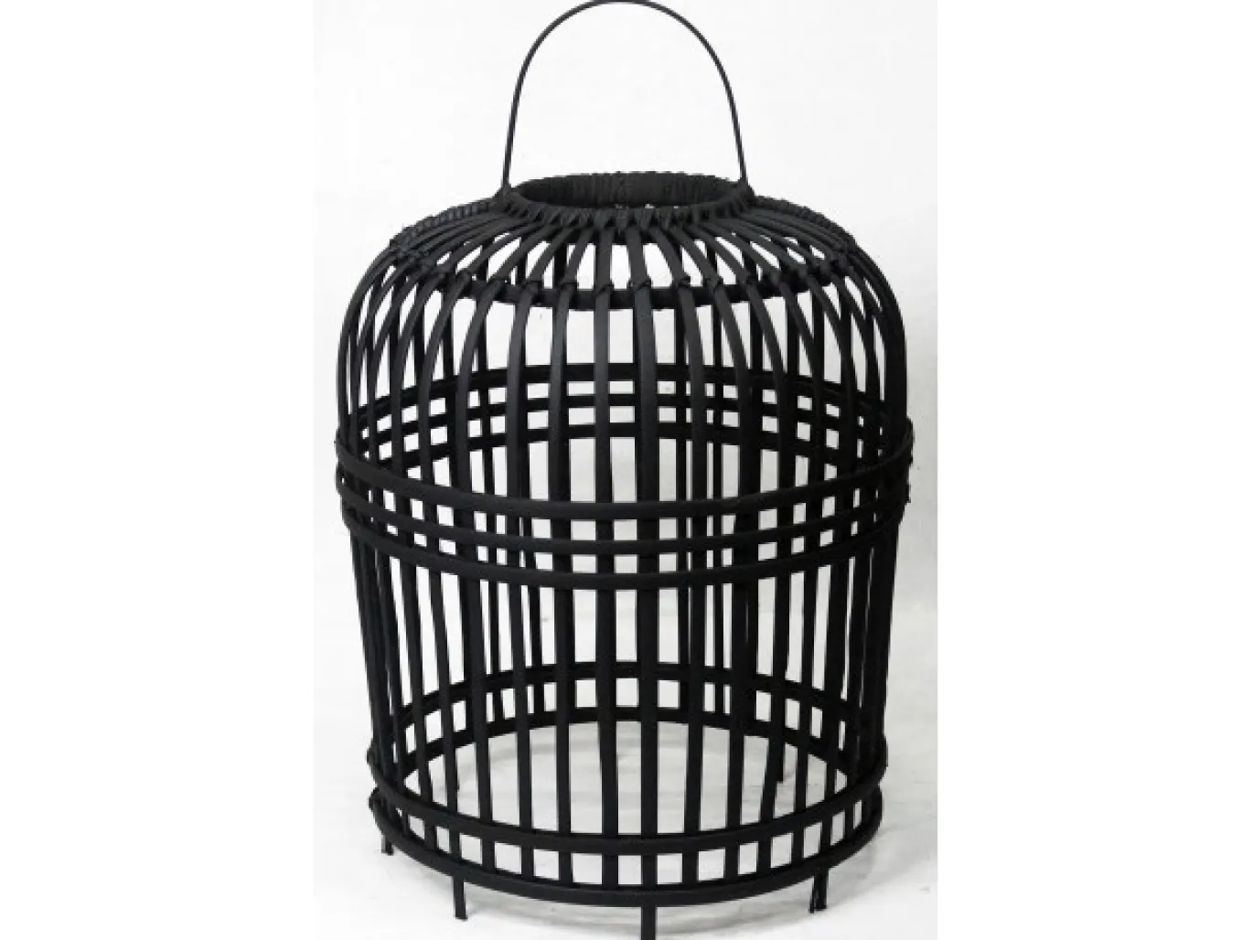 Lampenkap Bamboo Open Zwart Small