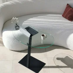 Laptoptafel Fagioli Glas/Zwart Organisch