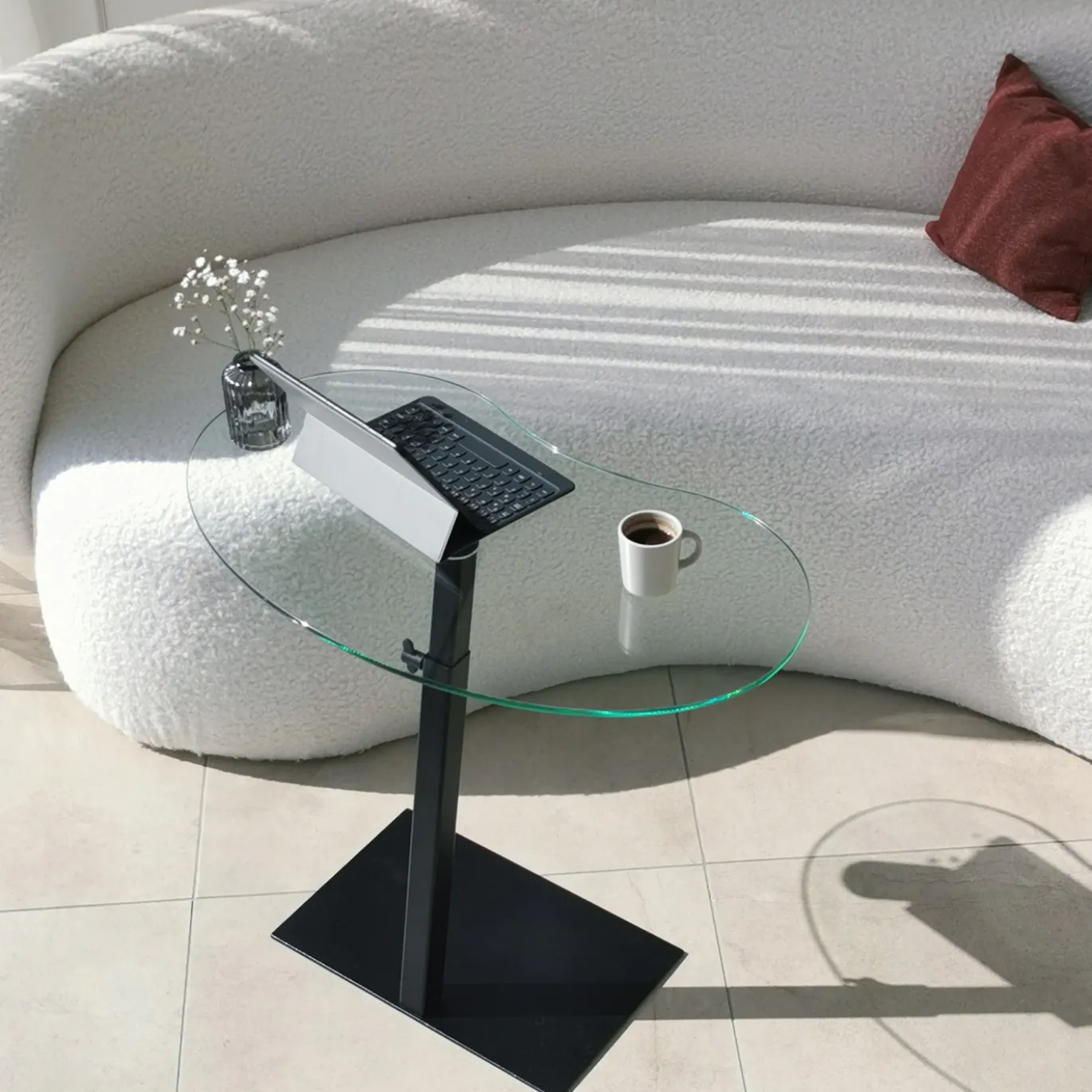 Laptoptafel Fagioli Glas/Zwart Organisch