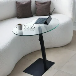Laptoptafel Fagioli Glas/Zwart Organisch