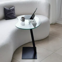 Laptoptafel Fagioli Glas/Zwart Organisch