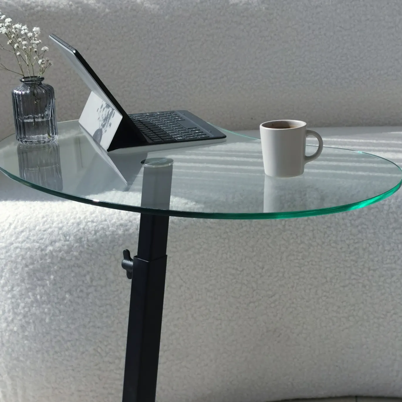 Laptoptafel Fagioli Glas/Zwart Organisch