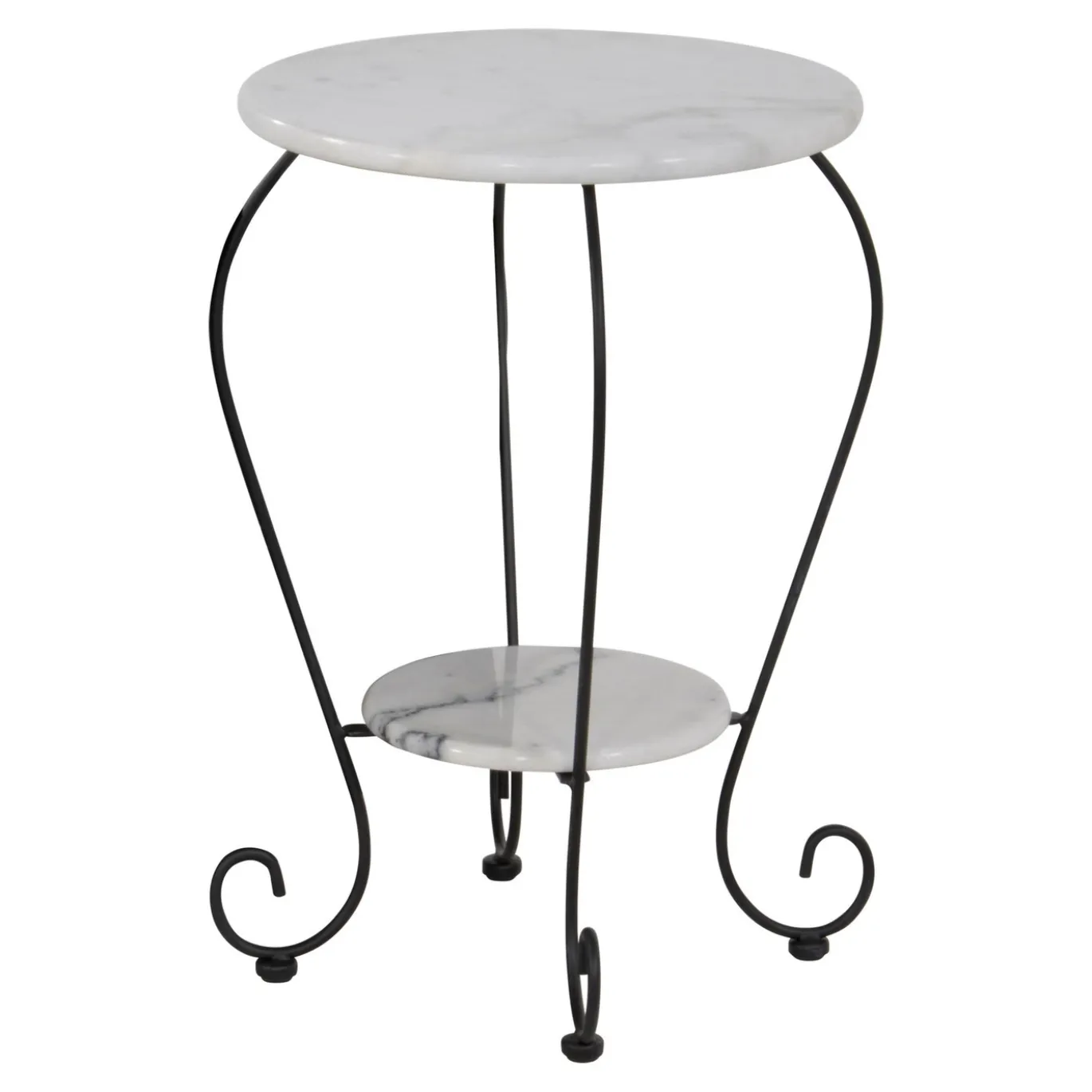 Lesli Living Bijzettafel Marmer Wit Ø25/Ø41cm