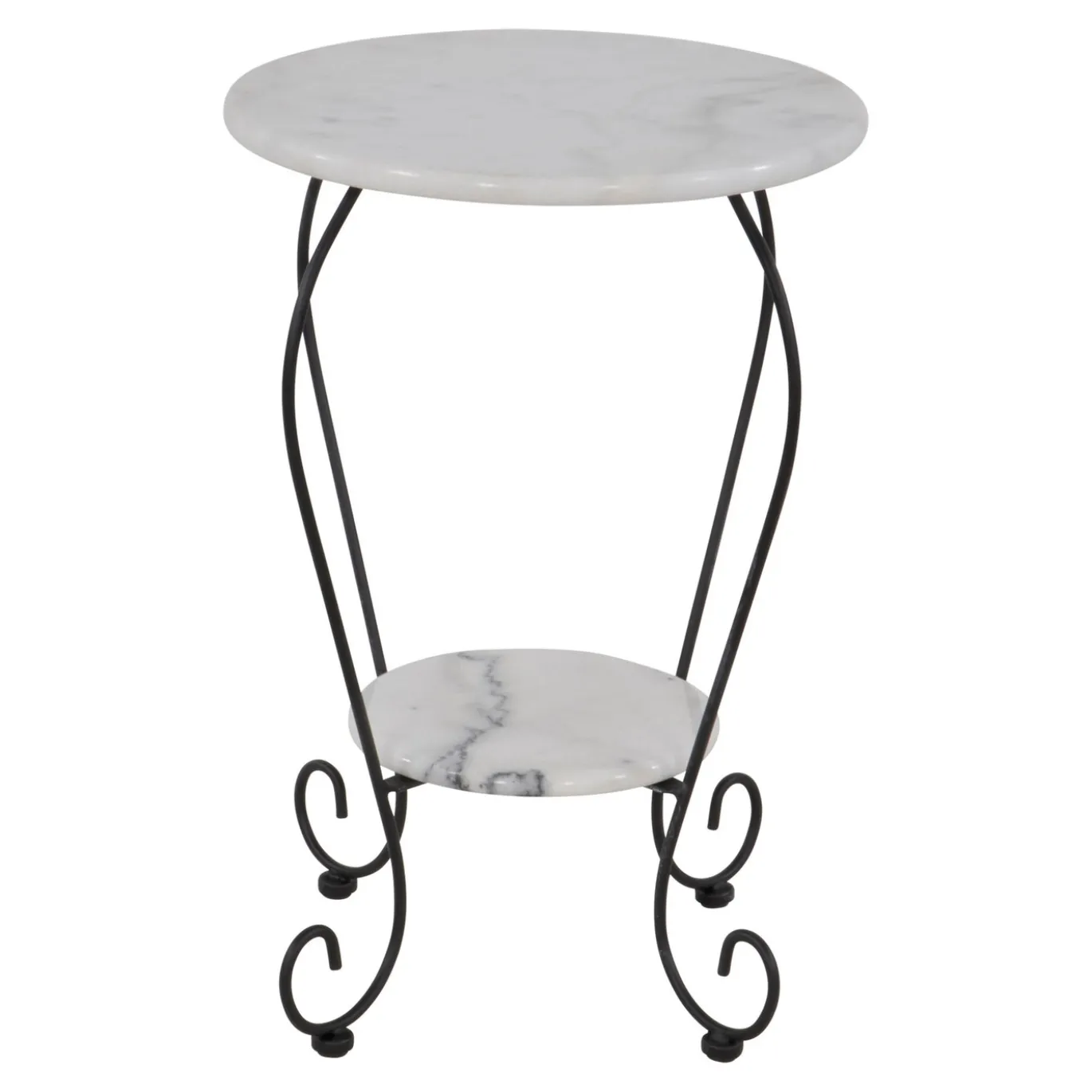 Lesli Living Bijzettafel Marmer Wit Ø25/Ø41cm