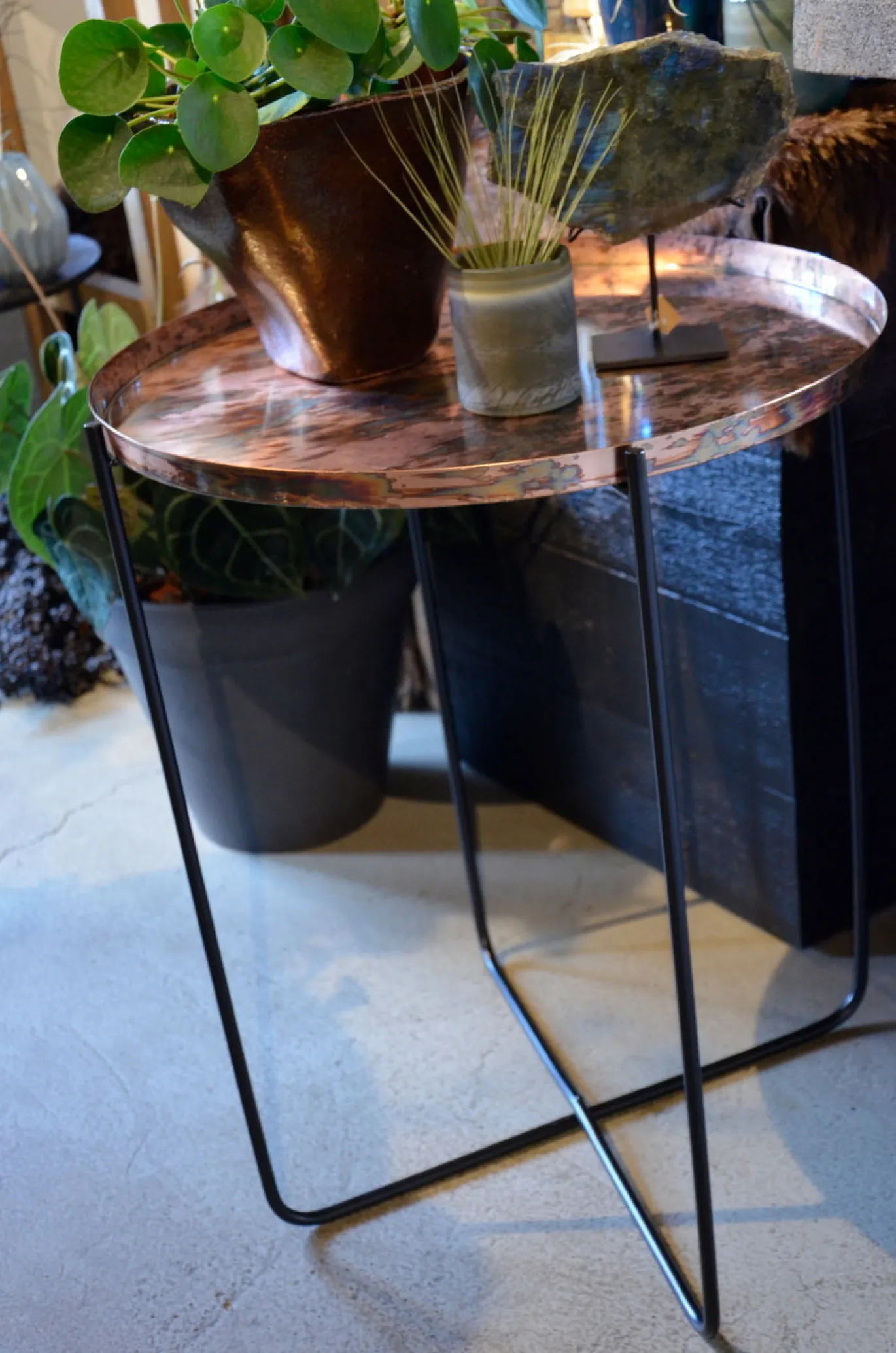Lesli Living Bijzettafel Oud Koper Ø60x75cm